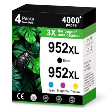 Imagem de Ankink Cartuchos de tinta compatíveis de substituição para HP 952XL 952 XL 4 Combo Pack (Preto/Ciano/Magenta/Amarelo) para usar com OfficeJet Pro 8710 7740 8720 8715 8210 8703 OfficeJet 8702