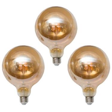 Imagem de Lâmpada de filamento Led g80 4w e27 luz quente (amarela) âmbar retrô nostálgico 110v ~ 220v| Volt duplo(3)