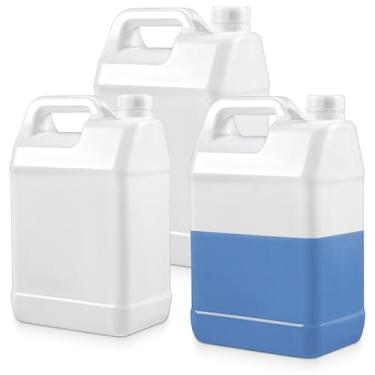 Imagem de Dimeho 3 peças de jarro de plástico de 1 galão com tampas, recipientes de armazenamento de água, recipiente de líquido quadrado vazio reutilizável para leite, água, bebidas, molhos de óleo, solução de