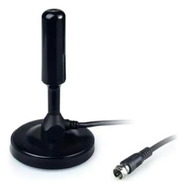 Imagem de OR-MI Antena Digital Interna Externa MI802, Base Magnética, Cabo 5 Metros, Recepção UHF/VHF, Alumínio Preto, compatível com TV Digital