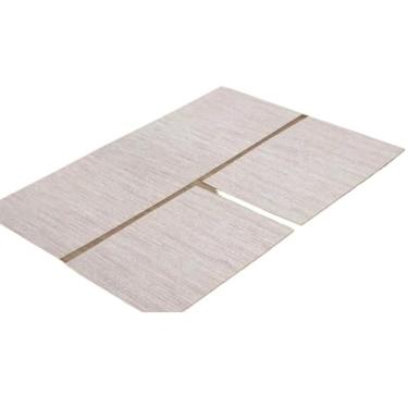 Imagem de Kit Tapete Cozinha 3 Pecas Luxo 2 Tapetes 1 Passadeira Antiderrapante Lavavel Maquina(BEGE)