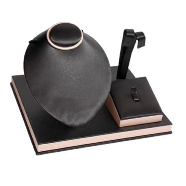 Imagem de Hailong Ming Suporte para Joias, Colares, Brincos, Anéis, Suporte Estiloso, Organizador, Busto/manequim para Joias para Acessórios Fotográficos Na Loja, Preto
