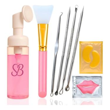 Imagem de Kit Autocuidado Skincare com Dispenser Pump, Pads Reutilizáveis, Espátula e Extrator de Cravos – Completo para Rotina de Limpeza Facial e Hidratação 8 PEÇAS