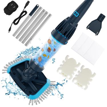 Imagem de AQUAFYSH 2024 Atualizado Grande Capacidade Recarregável Sem Fio Acima Do Solo Piscina Aspirador Portátil, Design de Acionamento Magnético, Sucção Potente, Alta Eficiência para Piscinas, Banheiras de H