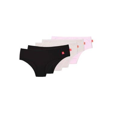 Imagem de Kit com 5 Calcinhas Infantil Sanny 211559, Preto, G