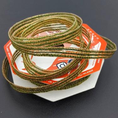 Imagem de Rolo Fita Juta Gold Verde Decoração Natal 10mm 10m Kit 6pçs