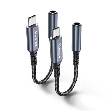 Imagem de Xumee Adaptador USB C para conector de fone de ouvido de 3,5 mm para iPhone 17/16/15, USB C para cabo dongle de áudio auxiliar compatível com iPad Pro/Air/Mini, Samsung Galaxy S25/S24/S23 Ultra, Pixel