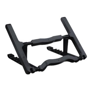 Imagem de Suporte Ergonômico para Notebook, Plástico Preto, 5 Posições Ajustáveis, Compatível com Notebooks 13" a 15.6", Refrigeração e Portátil