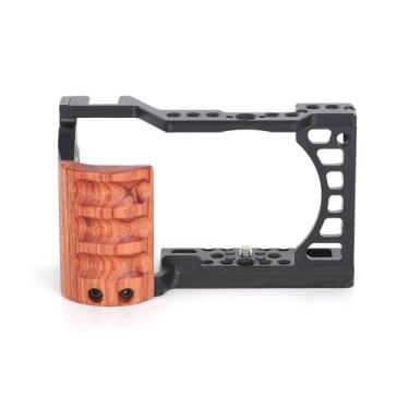 Imagem de SZZCNOX Gaiola de moldura para câmera Sony Alpha A6400/A6500/A6300/A6100/A6000, estrutura de proteção total, gaiola de coelho com vários orifícios de parafuso de 1/10.2 cm 3/20.3 cm, sapata fria