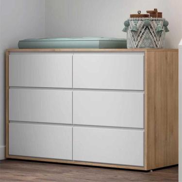 Imagem de Cômoda Infantil 6 Gavetas Cr40020 Carvalho Treviso