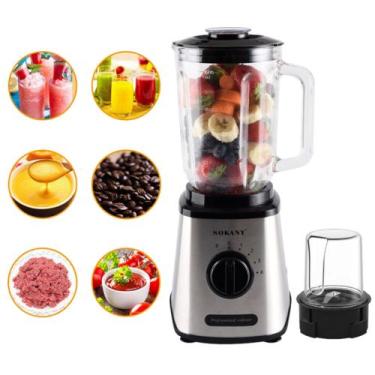 Imagem de Liquidificador Portátil Multifunção 2 em 1 500w 1.6L - Sokany, 110V