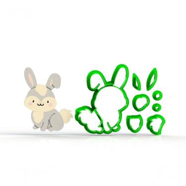 Imagem de Cortador Coelho Corpo Bosque Encantado Floresta Tamanho 7 Cm