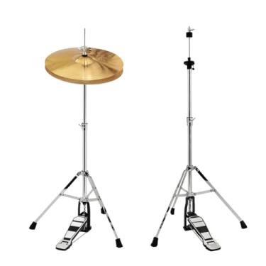 Imagem de Máquina de Chimbal para Bateria Hi-Hat Suporte Pedestal Estante Reforçado Altura Ajustável Tripé Metal Cromado