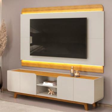 Imagem de Rack Para Sala com Painel Para TV 75 Pol LED Cine D05 Bali Cedro - Lya