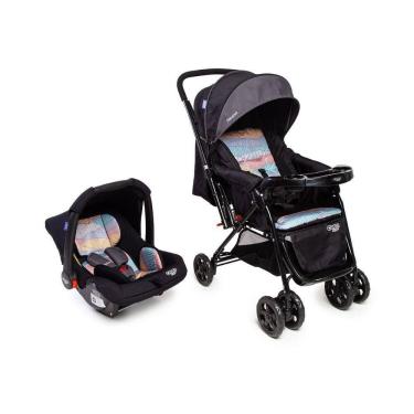 Imagem de Carrinho com Bebê Conforto Travel System Reverse Duo Preto Onda - Cosco