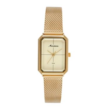 Imagem de Relogio Mondaine Feminino Ref: 32939lpmvde1 Retangular Mesh Dourado 1954