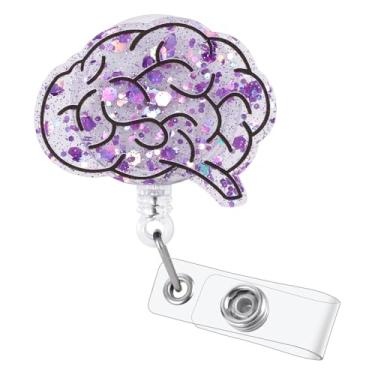 Imagem de Carretel de crachá engraçado de enfermeira, bonito porta-crachá retrátil para cartão de identificação, crachá médico com etiqueta de nome para neurologista, psiquiatria, centro de sono, RAD EEG NICU