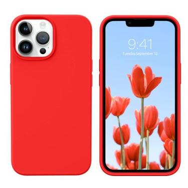 Imagem de Capa para celular GUAGUA iPhone 13 Pro Max 6,7" de silicone vermelho