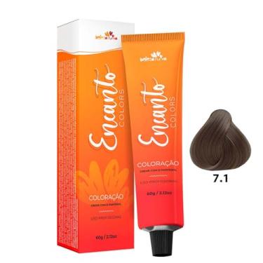 Imagem de Beleza Ruiva – Coloração Encanto Colors 7.1 Louro Médio Cinza 60g | Creme Permanente com D-Pantenol, Manteiga de Karité e Óleo de Coco | Tom Natural Suave com Brilho e Cobertura Total dos Brancos