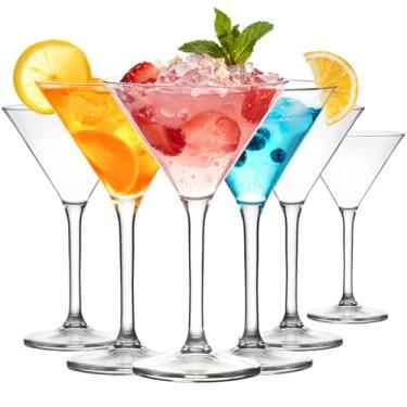 Imagem de ZOMUIA Copos de Martini de plástico, conjunto de 12 copos inquebráveis de coquetel de 293 ml, copos de Martini de acrílico reutilizáveis para bar, margarita, uísque, tequila, festa, piscina,