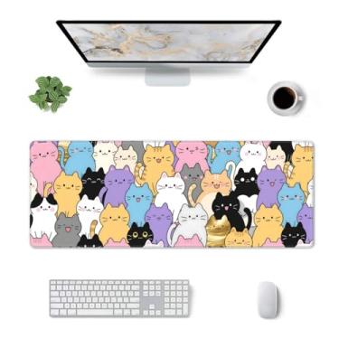 Imagem de CANFLASHION Tapete de mesa, tapete de mesa de escritório 80 cm x 29 cm grande para jogos, mouse pad estendido durável para computador, tapetes de mouse grandes e grossos à prova d'água, base de