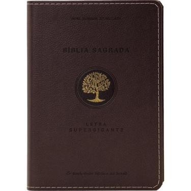 Imagem de Bíblia Sagrada  NAA Letra Supergigante  Capa Luxo Vinho Árvore - SBB