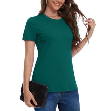 Imagem de Camiseta feminina YUCOLEN de manga curta com proteção solar UPF 50+