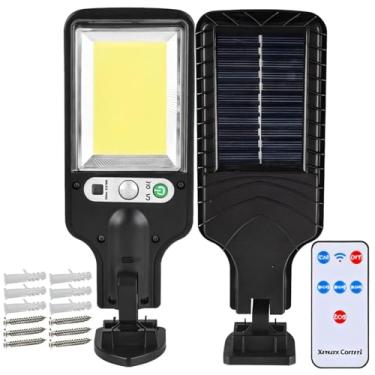 Imagem de 2 peças de lâmpada de parede LED movida a energia solar, ativada por movimento, luz de jardim à prova d'água, bateria de alta capacidade, controle remoto, construção de plástico ABS, 108 contas de