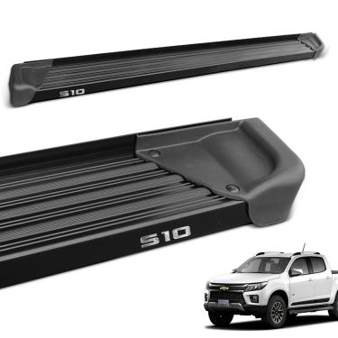 Imagem de Estribo Lateral S10 CD 2012 a 2025 Aluminio Preto A3
