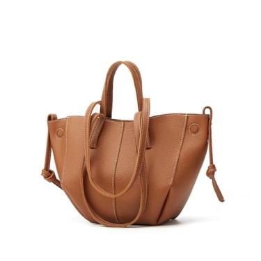 Imagem de Bolsas femininas modernas de couro PU de luxo bolsa de trabalho bolsa de ombro grande capacidade com mini bolsa, Marrom