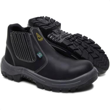 Imagem de Bota Botina Segurança Couro Proteção Eletricista Leve Ca Epi (PRETO, ADULTO, BR, Adulto, Numérico, 42)