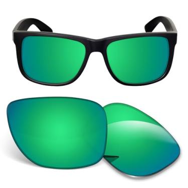 Imagem de Lentes de substituição de 1,5 mm compatíveis com óculos de sol Ray-Ban RB4165 de 54 mm, antiarranhões e resistentes a impactos - Verde polarizado