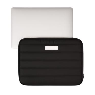 Imagem de Capa Case para Notebook 13 14 Polegadas Laptop Interno Macio Acolchoada Fecho Duplo Impermeável Maleta Slim Pasta Escritório Resistente Água Leve Proteção Viagem Anti-impacto (Preto, 13 Polegadas)