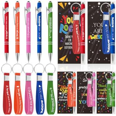 Imagem de 50 conjuntos de presentes de agradecimento de funcionários a granel, incluindo chaveiros de silicone, canetas com tampa Stylus, marcadores de página e bolsas, presentes de agradecimento da equipe