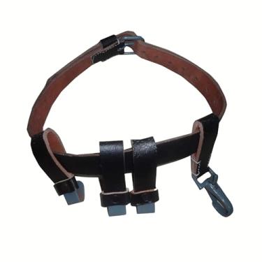 Imagem de warreplica Alça de transporte de capacete de couro preto alemão da Segunda Guerra Mundial com clipes de metal (apenas suporte de capacete)