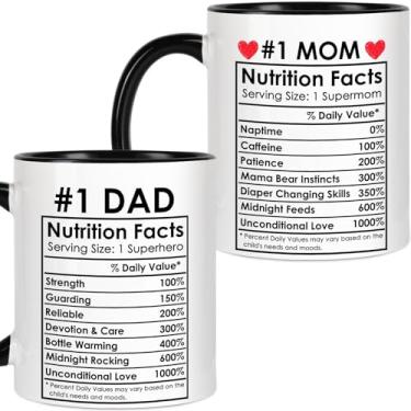 Imagem de Breezy Valley Canecas de café para mãe e pai, conjunto de presente de melhor mãe e pai, presentes de Natal para pais presentes de aniversário de filha e filho