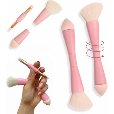 Imagem de Pincel de Maquiagem 4 em 1 Multifuncional, Portátil, Vegano, Cerdas Macias, Latex-Free, Cruelty-Free, para Viagem