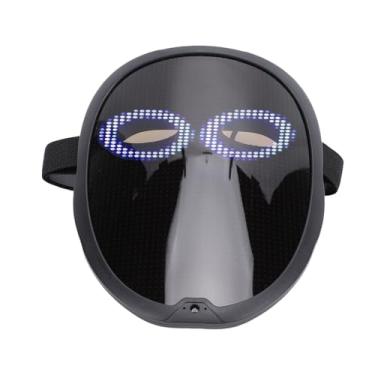 Imagem de Asixxsix Capa Facial LED Com Detecção de Gestos, Máscara Transformadora de Iluminação Controlada por Aplicativo Com 115 Padrões, Capa Facial Transformadora para Festas