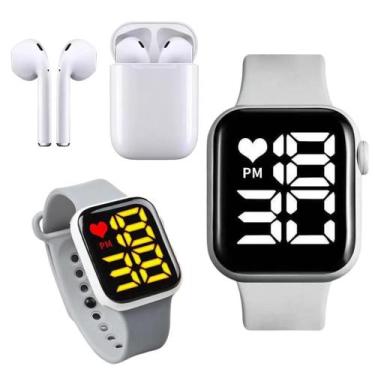 Imagem de Relógio digital masculino e feminino + Fone sem fio Bluetooth  - Woofs