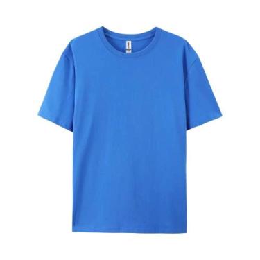 Imagem de Camisetas Femininas Soltas de Algodão - Manga Curta, Gola Redonda, Cas