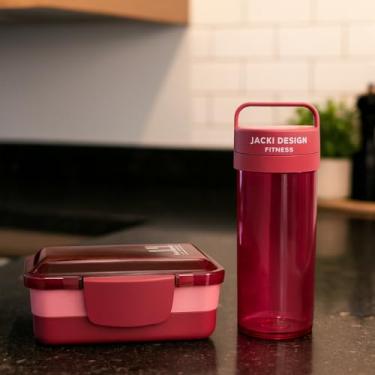 Imagem de Kit de Garrafa 430ml e Marmita 2 andares 950ml Luxo Para Armazena Alimentos e Bebida Para Viagem Trabalho e Passeio (Vinho)