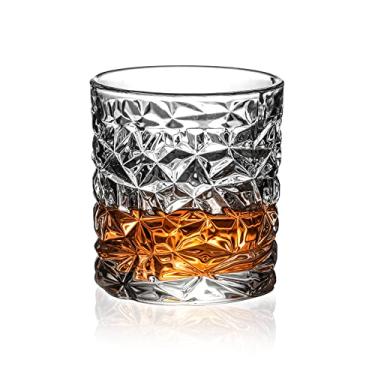 Imagem de Conjunto de 2 peças Whiskey Glass Set, 325 ml, vidro sem chumbo prensado à mão, uísque, rum, copo de presente bourbon para homens