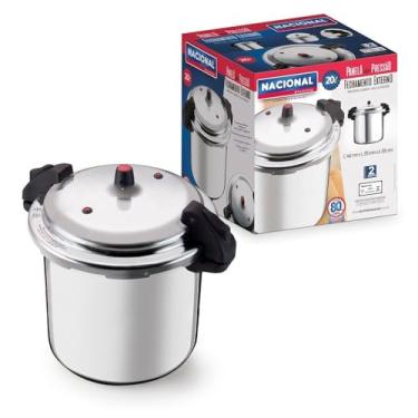 Imagem de Panela de Pressão Profissional, Alumínio Reforçado, 20L, Fechamento Externo, para Restaurantes e Cozinhas Industriais