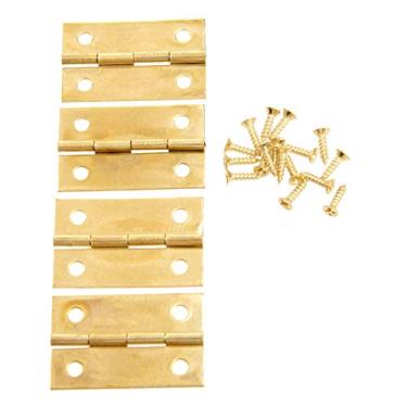 Imagem de 4 pcs 34x22mm Bronze antigo/gabinete de ouro articulação acessórios de mobília caixas de presente de madeira porta decorativa dobradiça móveis acessórios YYDFPIIA (Color : Gold)