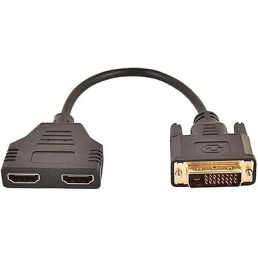Imagem de FANTIA Adaptador DVI para HDMI, DVI-D (24+1) Plugue para 2X HDMI Socket 19 pinos divisor adaptador cabo, cabo adaptador de alta velocidade para HDTV, Full HD 1080P, TV, Beamer, PC