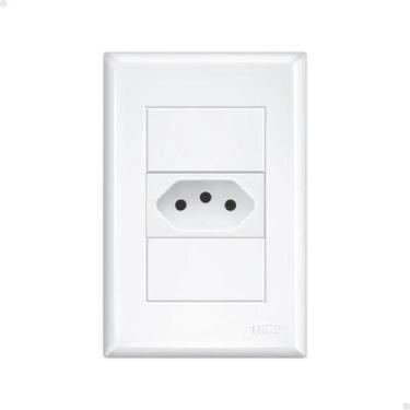 Imagem de Conjunto Fame Evidence com Placa 1 Tomada 10A 3742 Branco - Código 486