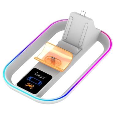 Imagem de Carregador LED Suporte Para Playstation Portal e Controle Branco