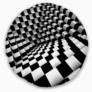 Imagem de Design óptico preto e branco padrão abstrato sala de estar, sofá, almofada de alta qualidade + capa de almofada impressa em ambos os lados 40 cm