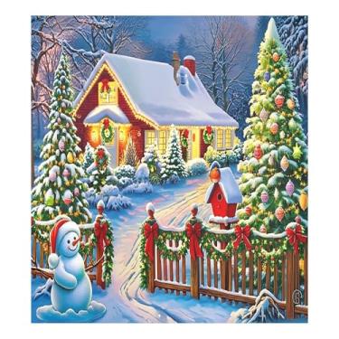 Imagem de SEHANY Capa magnética para lava-louças de Natal Snowy Town, adesivos magnéticos para decoração de Natal para painel de geladeira e lava-louças, decoração de Natal de cozinha doméstica 58 x 66 cm