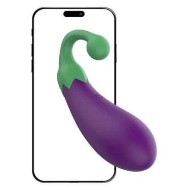 Imagem de Beringela Vibrador Silicone 9 Vibrações Via Aplicativo Mini Vibrador Discreto Portátil 9579